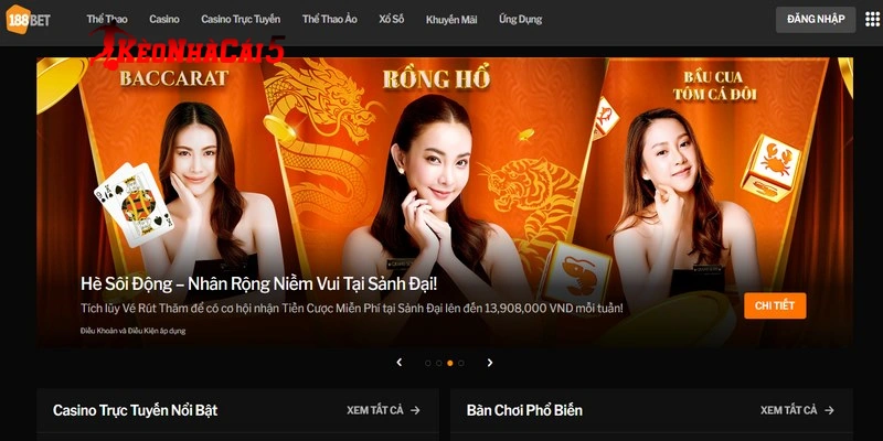 Sản phẩm cược hoành tráng có tại nhà cái 188Bet